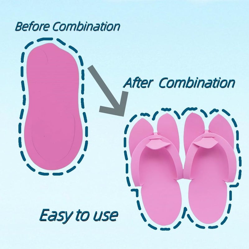 Khakho Pedicure Slippers Disposable Flip Flops for Pedicures 12 Pair Pink Pedicure Flip Flops for Women Salon Spa Beach Party Guests - Image 3